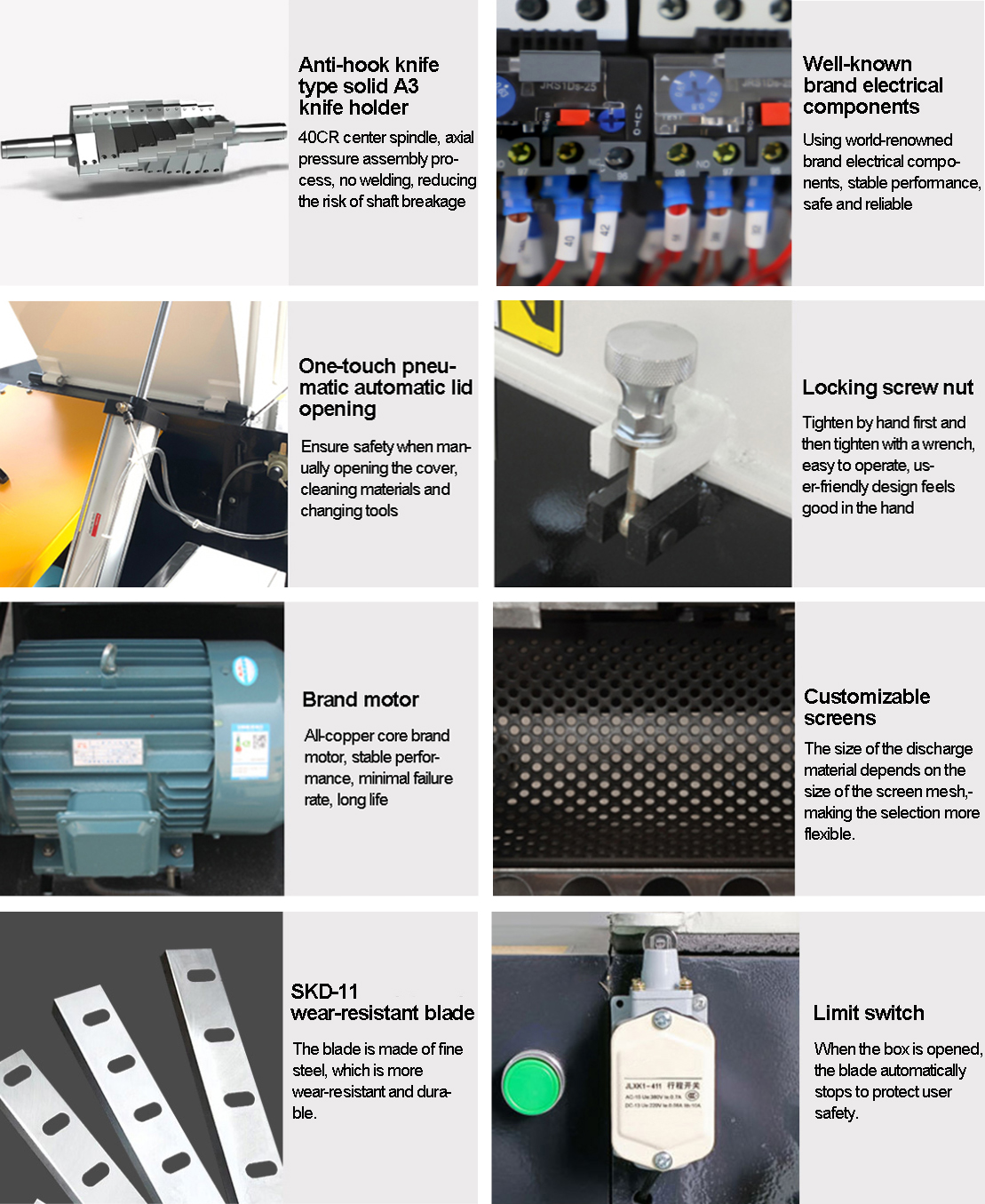 Características de la máquina trituradora de plástico